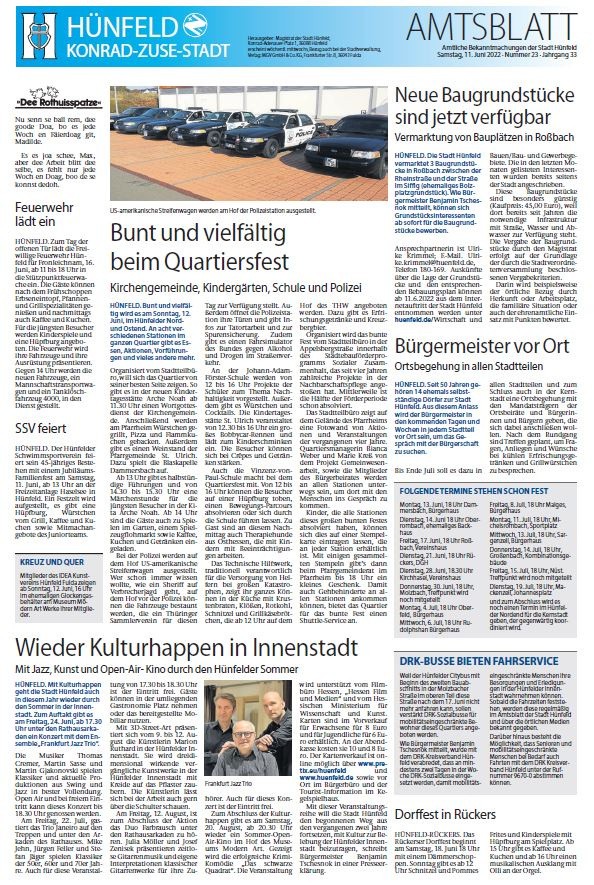Amtsblatt vom 11. Juni 2022